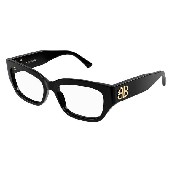 New Authentic  BALENCIAGA Black Cat Eye BB0363O 001 Glasses Women - Picture 1 of 5